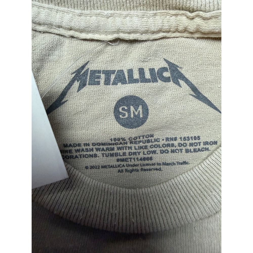 Metallica And Justice For All Graphic T-Shirt Tan Mens Small 2022 Band Tee SM - Picture 6 of 6